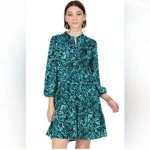 Joy Joy Tiered Safari Print Dress